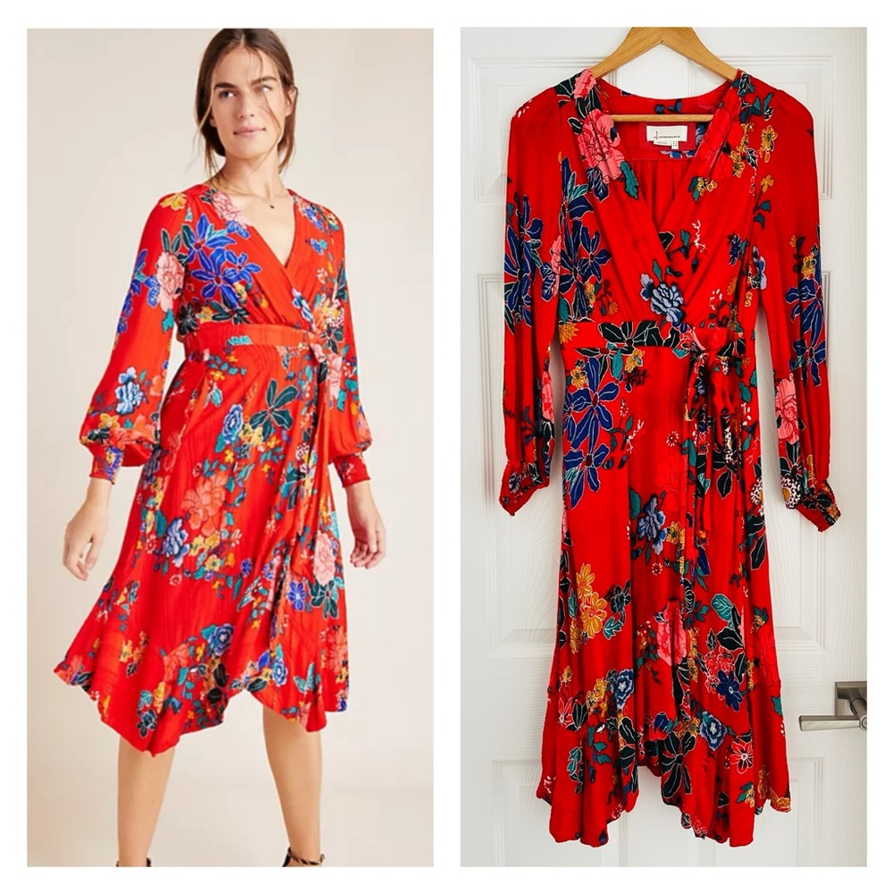 ANTHROPOLOGIE | Boswell Floral Wrap Dress